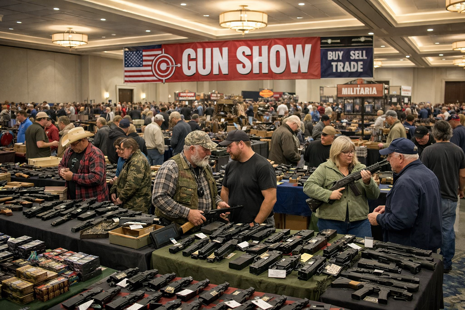 Guns at the Beach Expo Preview - Hotel Ballroom Gun Show